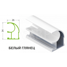 Вертикальный профиль С (белый глянец) ЭКО 5,4м (Аристо)